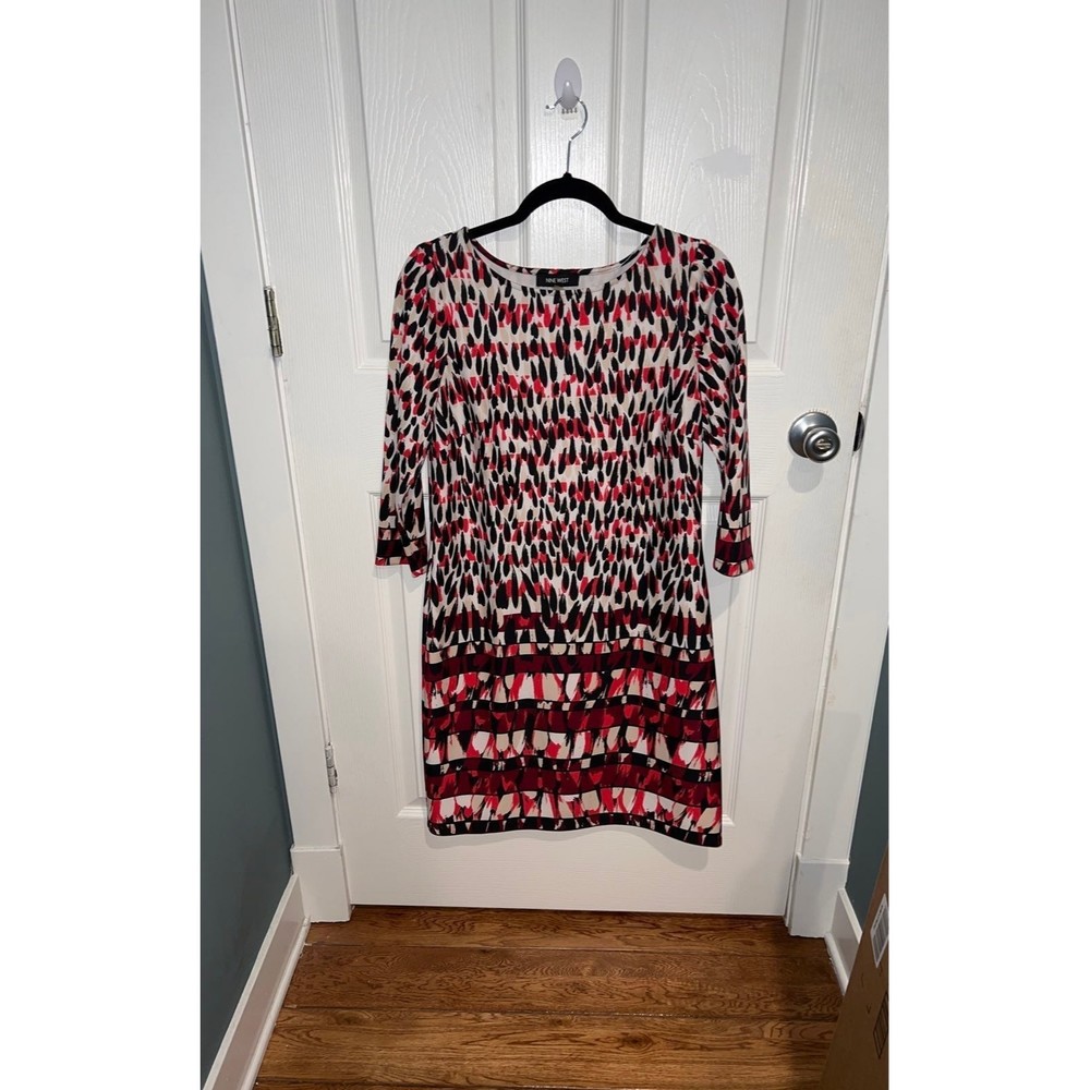 NINE WEST Women's 3/4 SLV Dolman Blouson Dress 8
